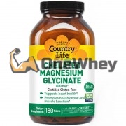 Chelated Magnesium Glycinate (180 шт), Country Life