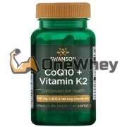 CoQ10 + Vitamin K2 (60 шт), Swanson