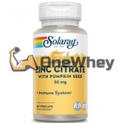 Zinc Citrate [50 мг ] with Pumpkin Seed (60 шт), Solaray