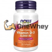Vitamin D3 (120 шт по 5000 МЕ: международных единиц), NOW Foods