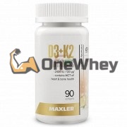 Vitamins D3 + K2 (90 шт), Maxler