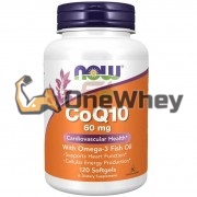CoQ10 [60 мг ] with Omega-3 Fish Oil (120 шт), NOW Foods